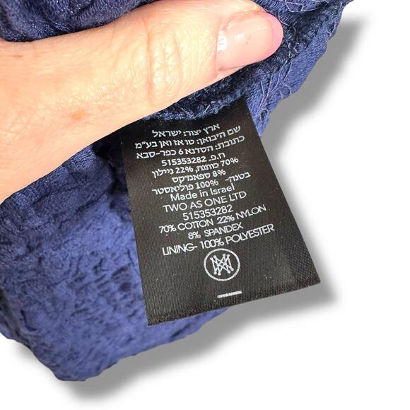 Sabina Musayev Revolve Nofit Blue Mock-Neck Unlined Textured Midi Dress Medium - Picture 15 of 16